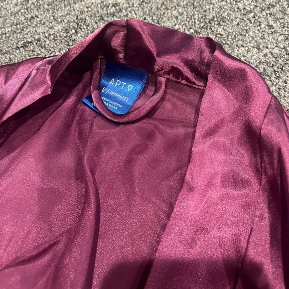 NEW: Apt 9 Intimate Set with Medium Lace Neck, Silk Slip Dress, tank, & robe - Picture 3 of 4